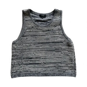 Aritzia Babaton Sculpt Knit Muscle Cropped Tank in Blue/white Size Small